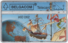 BELGIUM B-389 Hologram Belgacom - Anniversary, Discovery Of America - 267B - Used - Ohne Chip