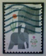 United States, Scott #5714, Used(o) Booklet, 2022, Elephants, (60¢) Forever - Used Stamps