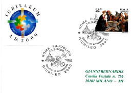 ITALIA ITALY - 2000 ROMA Giubileo 2000 Annullo Fdc - 3923 - Christianisme