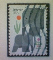 United States, Scott #5714, Used(o) Booklet, 2022, Elephants, (60¢) Forever - Used Stamps