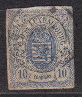 TP N° 6, Armoiries 10c Bleu Oblitéré, Marge Courte - 1859-1880 Stemmi