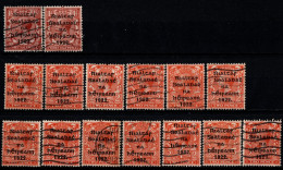 1922 Thom Rialtas 5 Line In Black Ink, With Fiscal Cancellation, Parcel Post And Commercial Cancel 132 Stamps In Total. - Oblitérés