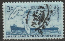 USA 1955 Mi-Nr.690 O Gestempelt  100 Jahre Binnenseetransport ( U 481) Günstige Versandkosten - Gebraucht