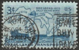 USA 1955 Mi-Nr.690 O Gestempelt  100 Jahre Binnenseetransport ( U 482) Günstige Versandkosten - Gebraucht