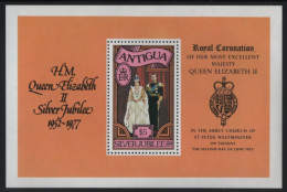 Antigua 1977 MNH Sc 464 $5 QEII, Prince Philip 25th Ann Reign Sheet - 1960-1981 Autonomía Interna