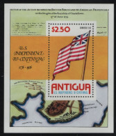 Antigua 1976 MNH Sc 430 $2.50 Congress Flag USA Bicentennial Sheet - 1960-1981 Ministerial Government
