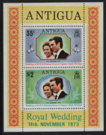 Antigua 1973 MNH Sc 322a Princess Anne, Mark Phillips Royal Wedding Sheet Of 2 - 1960-1981 Autonomie Interne