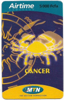 Cameroon - MTN - Zodiac, Cancer, GSM Refill 5.000FCFA, Used - Camerun