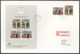 NORWEGEN  Block 4 , 870-871 A, Auf R-Brief, Schriftsteller, 1982 - Blocks & Kleinbögen