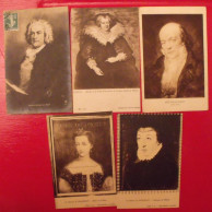 Lots De 5 Cartes Postales. Tableaux Portraits De Catherine De Médicis Diane De Poitiers Béranger J.S. Bach - Collections & Lots