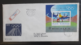 ROUMANIE ROMANIA ROMANA FDC 1972 OLYMPIC GAMES JEUX  FOOTBALL FUSSBALL SOCCER CALCIO FOOT FUTBOL FUTEBOL VOETBAL - Briefe U. Dokumente