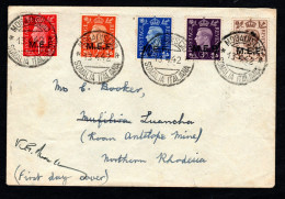 1942 M.E.F. SOMALIA OCCUP. BRIT. BUSTA FDC VIAGGIATA PER LA RHODESIA DEL NORD - Somalië