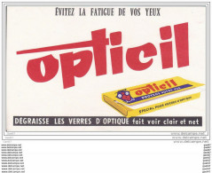 BUVARD  Réf-JP-M-08 (  Avec PUB  )    """"   OPTICIL  """"""     Dégraisse Les Verres D&acute Optique - Wash & Clean