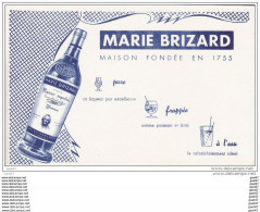 BUVARD Réf-JP-ww-Q-196 ( Avec PUB )    """"  MARIE  BRIZARD  """"    Maison  Fondée En  1755 - Licores & Cervezas