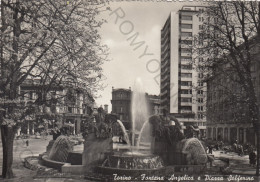 CARTOLINA  TORINO,PIEMONTE-FONTANA ANGELICA E PIAZZA SOLFERINO-MEMORIA,CULTURA,RELIGIONE,BELLA ITALIA,VIAGGIATA 1955 - Places