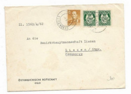 988) Norvegia Busta Ambasciata Botschaft Gelaufen Von Elisenberg Oslo Nach Bezirkshauptmannschaft Liezen Austria 1962 - Briefe U. Dokumente