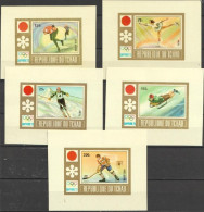 Tchad 1972, Olympic Games In Sapporo, Skiing, Skating, Ice Hockey, 5BF IMPERFORATED - Inverno1972: Sapporo