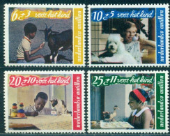 1968 Children Welfare,goat,poodle,cat,duck,Netherlands Antilles,Mi.194,MNH - Ferme