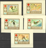 Tchad 1972, Olympic Games In Sapporo, Skiing, Skating, Ice Hockey, 5BF IMPERFORATED - Eishockey