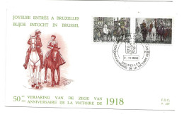 Premier Jour FDC Joyeuse Entrée A Bruxelle Obliteration Bruxelles 1968 - Buste