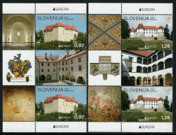 SALE!!! SLOVENIA ESLOVENIA SLOVENIE SLOWENIEN 2017 EUROPA CEPT CASTLES 2 Vertical Gutter-pairs MNH ** - 2017