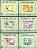 Tchad 1972, Olympic Games In Munich, Grass Hockey, Football, Volleyball, Skating, Handball, Basketball, 6BF De Luxe - Volleyball