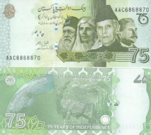 Pakistan 75 Rupees 2022 Commemorative Unc - Pakistán