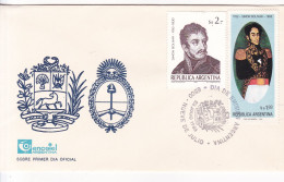 Argentina - 1983 - Envelope - First Day Issue Postmark - Simon Bolivar Stamps - Caja 30 - Usati