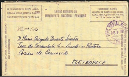 Aerogramme/ Aerograma Militar - Mozambique > Carnaxide, Portugal -|- Postmark - Serv. Postal Militar 4, 1972 - Lettres & Documents