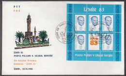 TÜRKEI  Block 23, FDC,  Nationale Briefmarkenausstellung IZMIR ’83, 1983 - Hojas Bloque