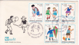 Argentina - 1983 - Envelope - First Day Issue Postmark -  Juegos Infantiles Stamps - Caja 30 - Used Stamps