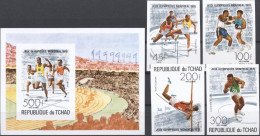 Tchad 1976, Olympic Games, Athletic Boxing, 4val +BF IMPERFORATED - Boxing