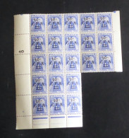 REUNION - 1949-50 - Taxe TT N°YT. 36 - 10c Bleu - Bloc De 21 - Neuf Luxe ** / MNH - Timbres-taxe