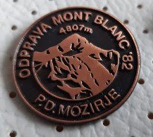 Yugoslav Expedition MONT BLANC 4807m  1982 PD Mozirje Slovenia Alpinism Mountaineering Pin - Alpinism, Mountaineering