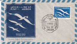 Argentina - 1957 - Envelope - First Day Issue Postmark - Semana De La Carta Aerea Stamp - Caja 30 - Usati