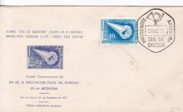 Argentina - 1957 - Envelope - First Day Issue Postmark - 50º Oil Explotation Stamp - Caja 30 - Usados