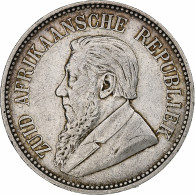 Afrique Du Sud, 2-1/2 Shillings, 1895, Rare, Argent, TTB, KM:7 - Afrique Du Sud