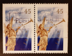 Canada 1998  USED Sc 1764cs    45c  Christmas Angels, Setenant PERF. 13.1 X 13.6 - Oblitérés