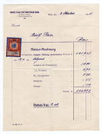 1911. AUSTRIA,VIENNA,CZECHOSLOVAKIA,ZIVNOSTENSKA BANK,VIENNA OFFICE,INVOICE,10 HELLER REVENUE STAMP - Cheques & Traverler's Cheques