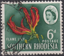 1964 Singapur ° Mi:GB-SR 99, Sn:GB-SR 100, Yt:GB-SR 98, Flame Lily, Queen Elizabeth II Pictorials 1964 - Southern Rhodesia (...-1964)