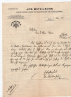 1908. AUSTRIA,VIENNA,JOS. MUTZ & SOHN LETTERHEAD,PAPER SPECIALIST,LETTER TO BELGRADE,SERBIA - Austria