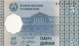 TADJIKISTAN 5 DRAM 1999 UNC P 11 - Tagikistan