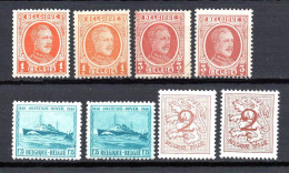 Belgique  Neufs** Variété De Couleurs N°190,192,725,1026A   0,60 €  (cote ? 8 Valeurs) - Ohne Zuordnung