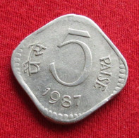 India 5 Paise 1987 H KM# 23a *VT Hyderabad Mint Inde Indien Indies - Inde