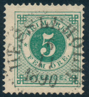 Sweden Suède Sverige: 5ö Green Ringtyp Posthorn, HESSLEHOLM 6.11.1890 Cancel (DCSV00429) - 1872-1891 Ringtyp