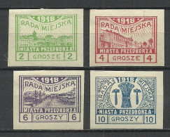 Poland Polska 1918 Local Post Michel 7 - 10 B * - Unused Stamps