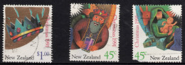 NEW ZEALAND 1991 CHRISTMAS (3) STAMPS VFU - Usati