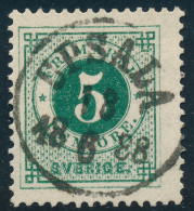 Sweden Suède Sverige: 5ö Green Ringtyp Posthorn, UPSALA 18.6.1888 Cancel (DCSV00432) - 1872-1891 Ringtyp