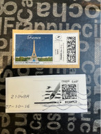 (STAMPS 18-1-2024) FRANCE - Postage Label (2 Postage Labels As Seen On Scan) Eco Pli Or Lettre Verte  Etc (Eiffel Tower) - Francobolli Stampabili (Montimbrenligne)