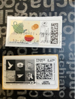 (STAMPS 18-1-2024) FRANCE - Postage Label (2 Postage Labels As Seen On Scan) Eco Pli Or Lettre Verte  Etc (Coffee) - Printable Stamps (Montimbrenligne)